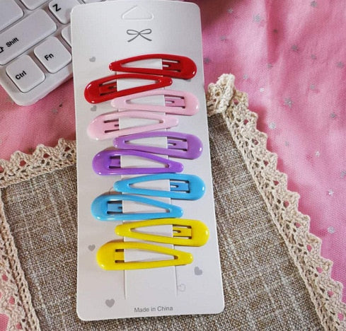 10pcs Snap Hair Clips for Girls Clip Pins BB Hairpins Color Metal Barrettes for Baby Children Women Girls Styling Accessories