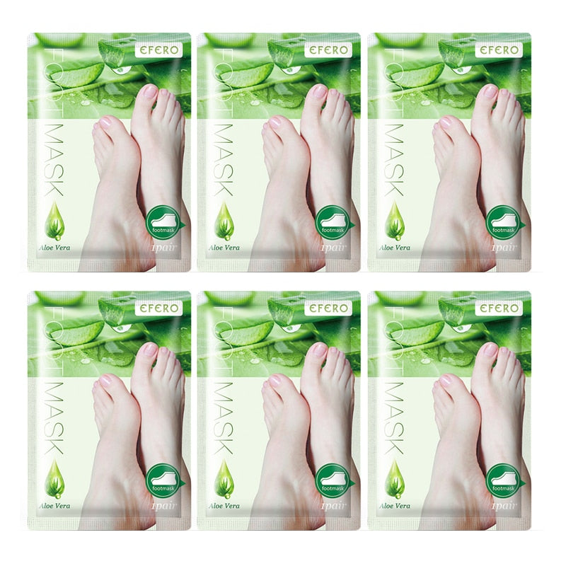 PUTIMI 6packs Exfoliating Foot Mask Feet Peeling Mask Spa Socks Smooth Dead Skin Remover Moisturizing Whitening Foot Mask