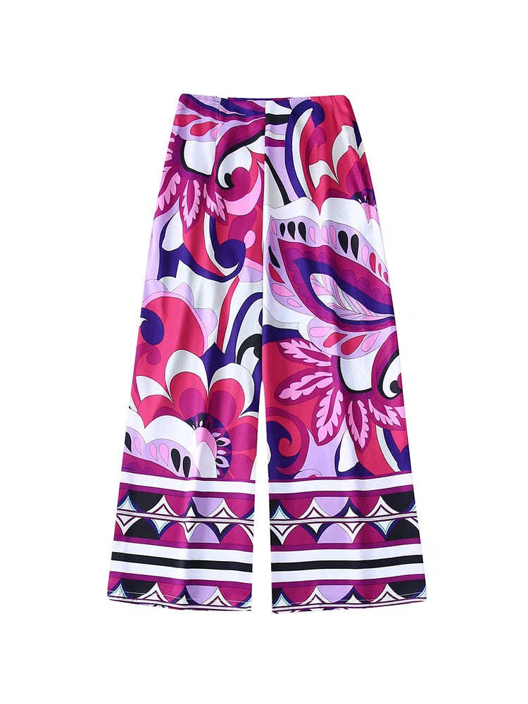TFMLN 2022 Summer Women 2PCS Print Blouses+Skirts Set New Turn Down Collar Long Sleeve Tops High Waist Dress Girl Outfits
