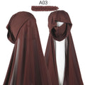 Women Muslim Instant Chiffon Hijab With Cap Underscarf Bonnet HIjabs  Scarf Islam Headscarf Headwrap Turbante