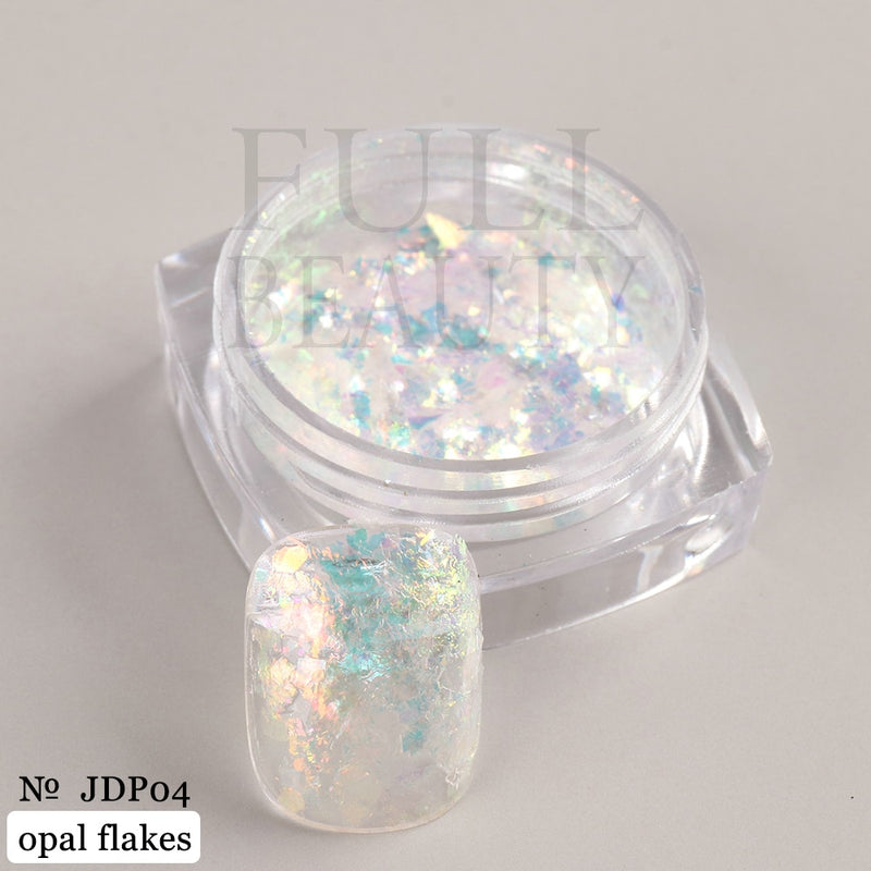Crystal Fire Opal Flakes Nail Sequins Purple Holographic Glitter DIY Chrome Powder for Spring Nails Manicure Paillettes GL1857