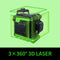 Pracmanu 12 Lines 3D Green Laser Level Horizontal and Vertical Cross Lines with 360°Auto Self-Leveling laser level 1/2 Batteries