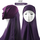 Women Muslim Instant Chiffon Hijab With Cap Underscarf Bonnet HIjabs  Scarf Islam Headscarf Headwrap Turbante