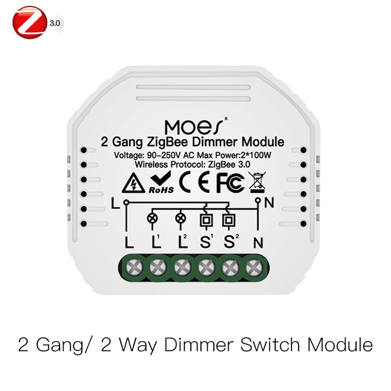 Moes Smart ZigBee WiFi Switch Module Dimmer Curtain Switch Smart Life App Remote Control Alexa Google Home Voice Control