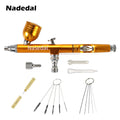 Airbrush Tool Dual Action Gravity Feed 0.3mm Nozzle Spray Gun Cake Decorating Brushes For Nail Manicure With Wrench Straw