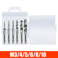 M3 M4 M5 M6 M8 M10 Tap Drill Titanium Plated Hex Shank HSS Screw Machine Compound Hand Tools Metric Thread Tap Drill Bits Set