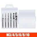 M3 M4 M5 M6 M8 M10 Tap Drill Titanium Plated Hex Shank HSS Screw Machine Compound Hand Tools Metric Thread Tap Drill Bits Set