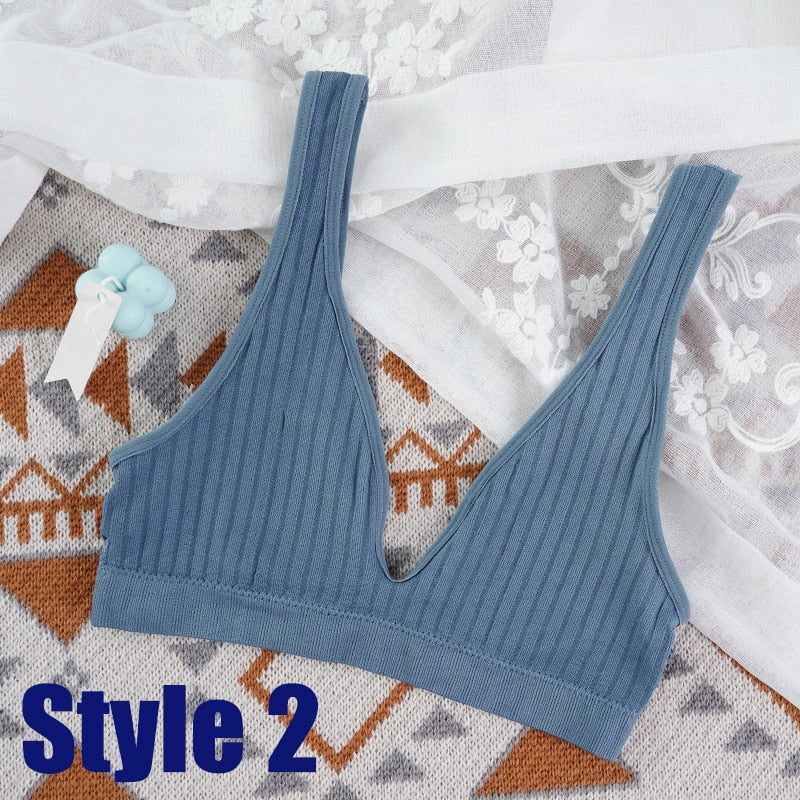 Seamless Bra Sports Bras For Women Plunge Brassiere Top Female Backless Deep V Sexy Lingerie Women Underwear Rib Bralette