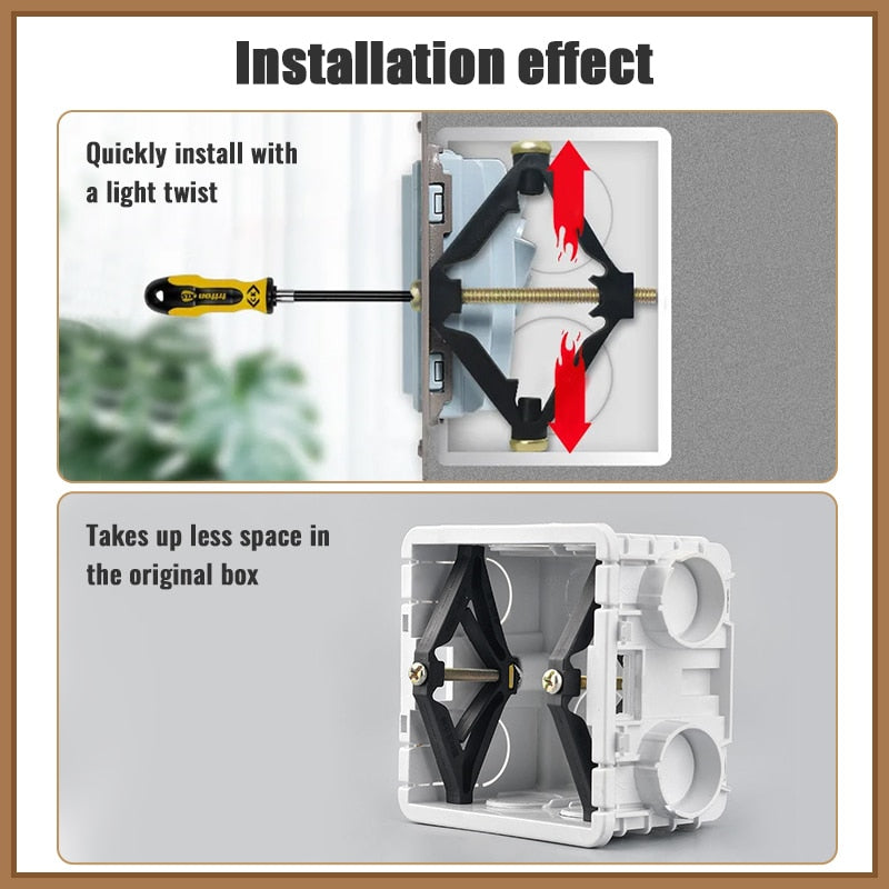 10pcs Cassette Repairer 86mm Dark Box Repair Screw Plug Switch Old Socket Boxes Replacement Fixed Wall Repair Box Support Rod