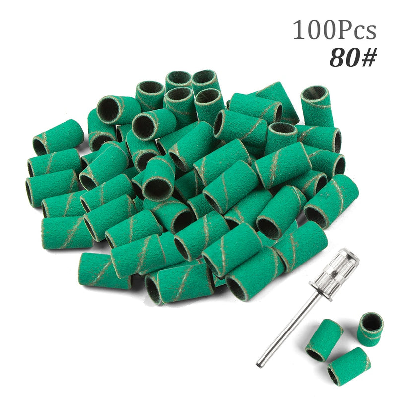 100pcs 80''/120''/180" Nail Art Sanding Bands Gel Polish Remover Tool Accessory for Electric Nail Machine Nail Drill Bits