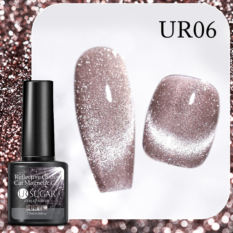 UR SUGAR Sparkling Gel Nail Polish Reflective Glitter Nail Gel Semi Permanent Nail Art Varnish For Manicures Need Base Top Coat