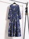 Women Elegant Floral Printed Long Dresses Spring Summer Casual O Neck Long Sleeve Ladies Chic High Waist A Line Beach Dresses