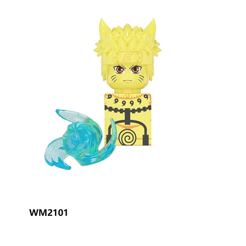 Naruto Sasuke Sakura Kakashi Obito Jiraiya Tsunade anime dolls Mini Action toy Figures cartoon Assemble blocks kid Birthday gift