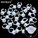 MSOKAY Wholesale 100Pcs/Bag Disposable Eyelash Extension Glue Ring Cup Tattoo Pigment Holder Container Lash Tools Supplier