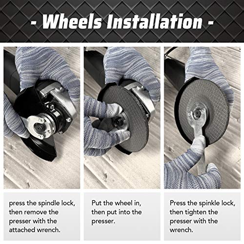APLMAN Angle Grinder Tool ,6Amp Motor Driver, Metal Grinder 4-1/2 inch 10500RPM For Fast Stock Adjustable Side Handle