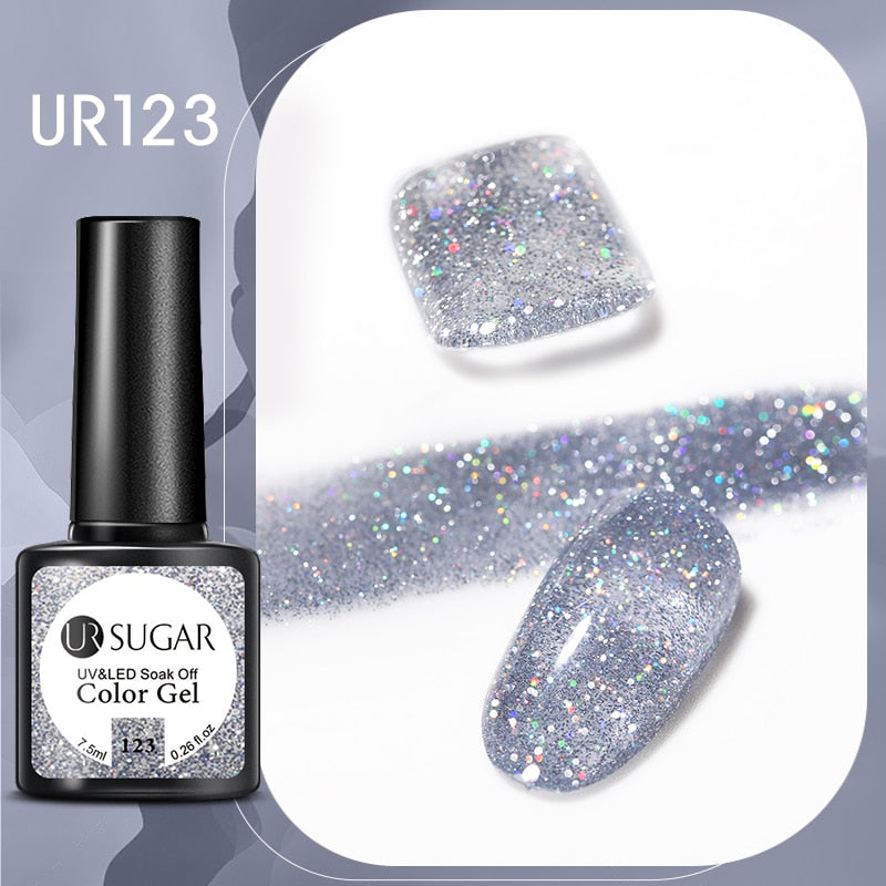 UR SUGAR Sparkling Gel Nail Polish Reflective Glitter Nail Gel Semi Permanent Nail Art Varnish For Manicures Need Base Top Coat