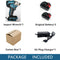 18V 2 In 1 Brushless Cordless Electric Impact Wrench 1/2Inch Power Tools 15000Amh Li Battery LED light Adapt To Makita Battery