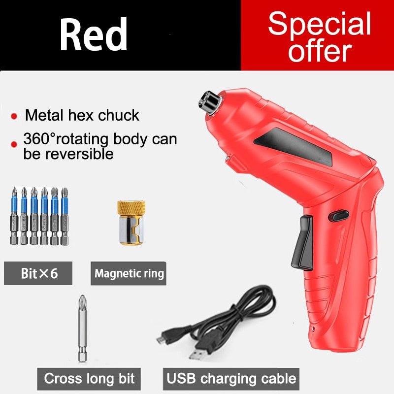 Electric Screwdriver Battery Rechargeable Cordless Screwdriver Powerful Impact Wireless Screwdriver Drill Electric Screw Driver