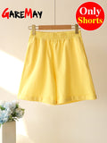 Green Suit Shorts with T-shirt for Women and Top Loose Oversize 100% Cotton Summer Two Piece Set Women Classic Tracksuit Casual