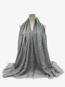 Pleated Plain Hijab Scarf Muslim Women Cotton Crinkle Headband Veil Scarves 2021 Fashion Islamic Headscarf Head Wraps Turban