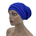 Candy Color Ladies Head Wraps Muslim Hijab Bonnets Fashion Headgear Trending Elastic Full Body Pleated Turban Cap for Women