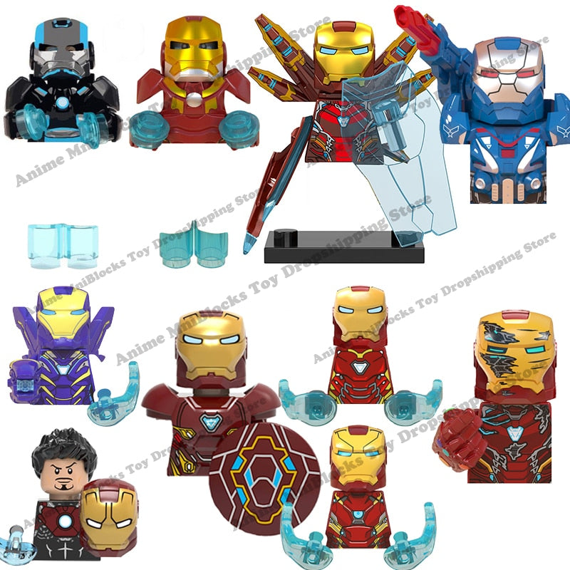 XP193 D009 WM718 Mark suit Disney anime movie figurine dolls mini plastic action toy figures Assemble blocks Christmas gifts