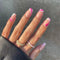 24Pcs/Box Charming Pink Flame Short Ballet Wearable Fake Nails press on Square Head Full Cover Detachable Finished Fingernails