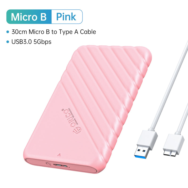 ORICO MicroB USB3.0 2.5&quot; External Storage HDD Case SATA 5Gbps HDD SSD Hard Drive Enclosure Support UASP for PC Laptop