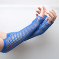 1pair Neon Fishnet Fingerless Long Gloves Leg Arm Cuff Party Wear Fancy Dress for Womens Sexy Girls Punk Goth Dance Mesh Gloves