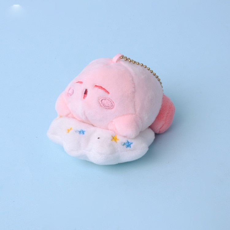Kirby Keychain Kawaii 12Cm Cartoon Pink Star Keyring Soft Stuffed Plush Toys Cute Gifts Plushies For Girls Friends Childrens