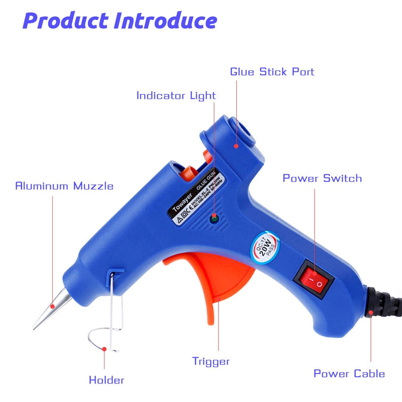 Hot Melt Glue Gun with 7mm*100m Glue Sticks 20W Electric Mini Household Heat Temperature Thermo Tool Industrial Repair Tools Gun