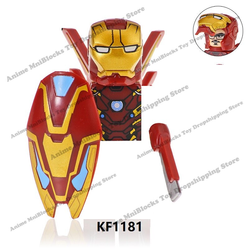 XP193 D009 WM718 Mark suit Disney anime movie figurine dolls mini plastic action toy figures Assemble blocks Christmas gifts