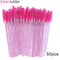OKAYLASH 50Pcs Disposable Micro Glitter Eyelash Mascara Wands Mini Crystal Eye Lashes Brush Comb Pink White Spoolies