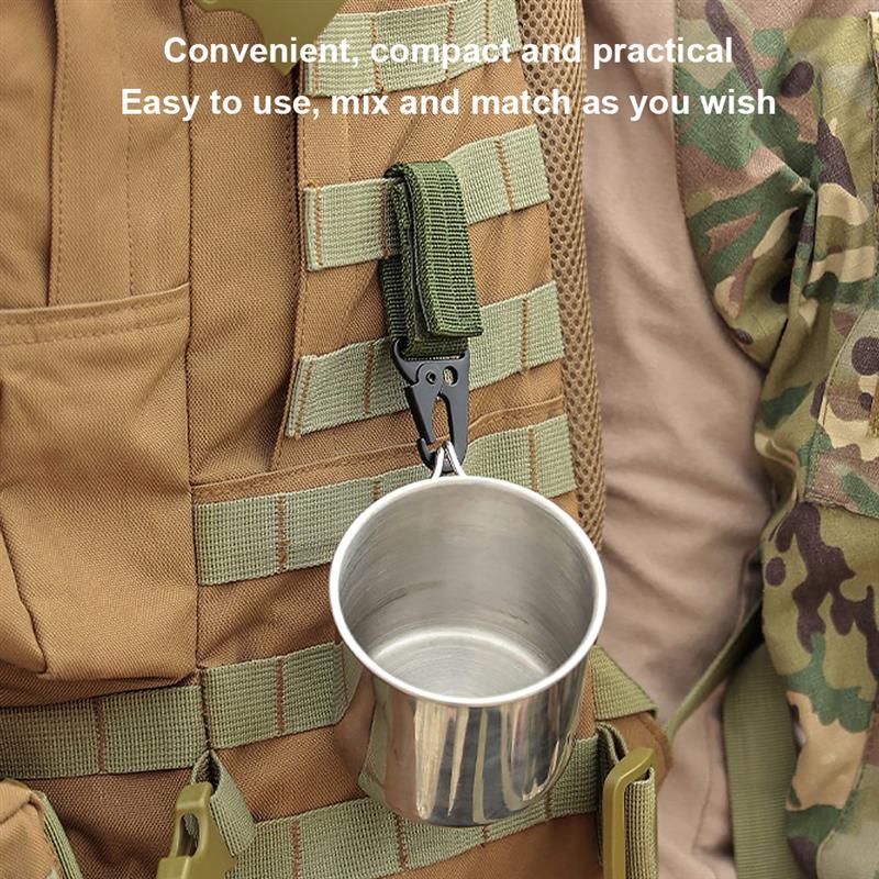 Carabiner High Strength Nylon Key Hook MOLLE Webbing Buckle Hanging System Belt Buckle Hanging Camping Hiking Accessories