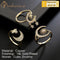 Fashion Classic Sun Moon Star  Rhinestone Rings For Women Open Adjustable Zircon Copper 18K Gold-Plating Geometric Rings