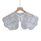 Royal Style Cotton Fake Collar Shawl Wrap Hollow Out Floral Lace Ruffled Trim Necklace Pointed Triangle Lapel Blouse