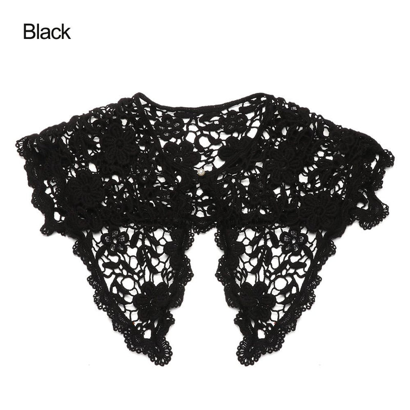 Fashion White Black Lace Fake Collar Blouse Vintage Detachable Shirt False Collar Lapel Blouse Top Women Clothes Accessories