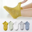 Cotton Baby Short Socks 5 Pairs Toddler Boys Girls Summer Mesh Thin Sock Kids Children Colorful Socks 5 pairs WMF043