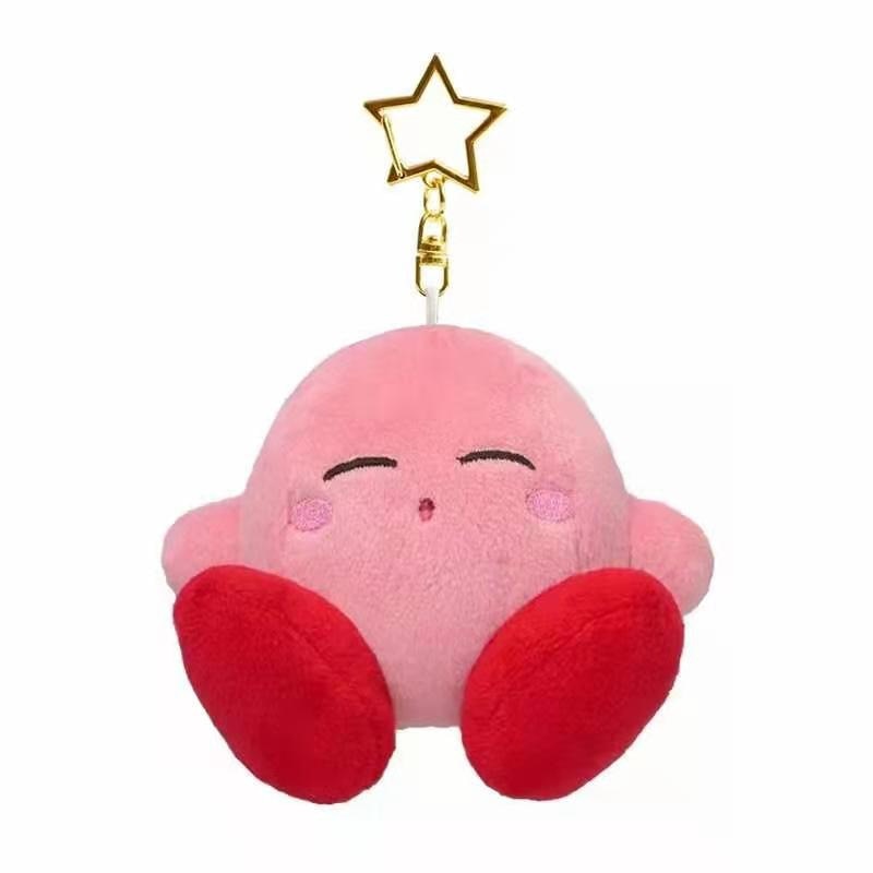 Kirby Keychain Kawaii 12Cm Cartoon Pink Star Keyring Soft Stuffed Plush Toys Cute Gifts Plushies For Girls Friends Childrens