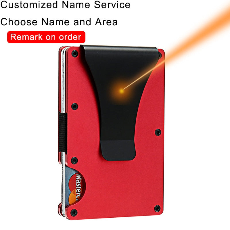 DIENQI Carbon Fiber Card Holder Mini Slim Wallet Men Aluminum Metal RFID Magic Wallet Small Thin Male Purses Money Bag Vallet