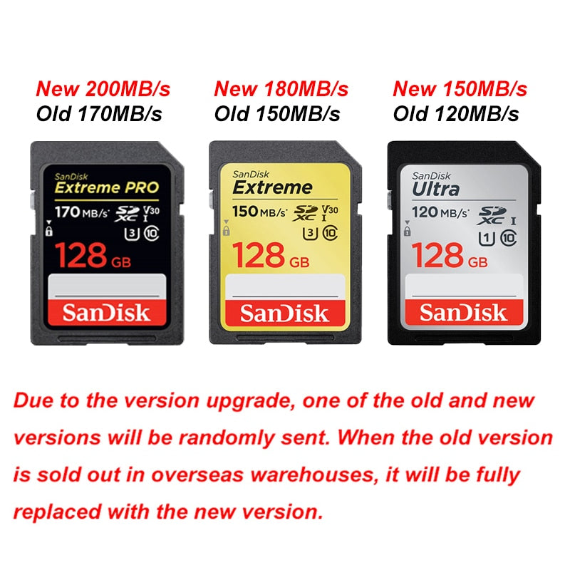 SanDisk Extreme Pro/Ultra SD Card 64GB SDXC SD 128GB 32GB Class10 Flash Memory Card 256GB 512GB 1TB SD Cards 4K SDHC For Camera