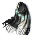 2022 New Women Plaid Scarf Winter Pashmina Shawls Cashmere Thick Wraps Lady Tassel Warm Scarves Rainbow Hairy Bufanda