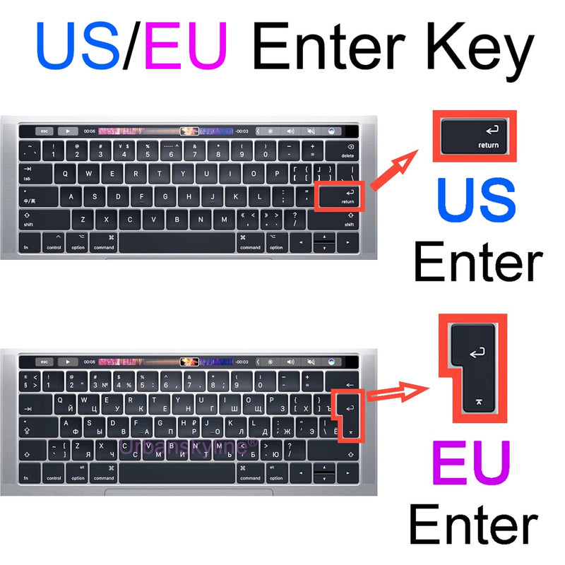 Keyboard Cover for Macbook Air 13 M2 Pro 13 M1 14 Max 15 16 Bar ID 17 Retina 11 Silicone Protector Skin Case A2337 A2442 A2681