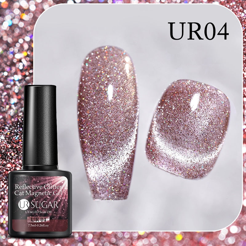 UR SUGAR Sparkling Gel Nail Polish Reflective Glitter Nail Gel Semi Permanent Nail Art Varnish For Manicures Need Base Top Coat