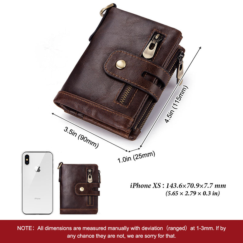 Genuine Leathe Men Wallet RFID Luxury Desig Bifold Short Wallets Male Hasp Vintage Purse Coin Pouch Multi-functional Card Pocket