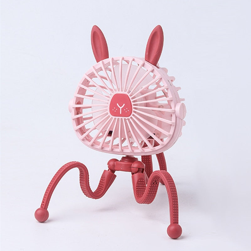 500mAh Stroller Fan Personal Portable Desk Handheld Baby Bed Car Seat Fan USB Rechargeable Fan Mini Stroller Accessories