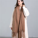 2022 New Women Plaid Scarf Winter Pashmina Shawls Cashmere Thick Wraps Lady Tassel Warm Scarves Rainbow Hairy Bufanda