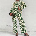 Summer Fashion Printed Loose Long Sleeves Shirts Straight Pants Two Piece Suits New Streetwear Women&#39;s Winter Elegant Commuting