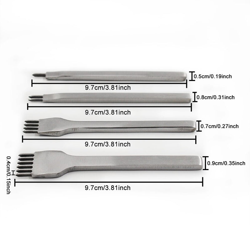 3/4/5/6mm Spacing Punch Tool For Leather Hole Punches Tool Lacing Stitching Sewing DIY Leather Craft Tools 1/2/4/6 Prong