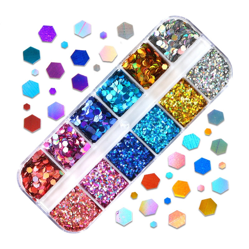 Fluorescence Butterfly Heart Fruits Various Shapes Nail Art Glitter Flakes 3D Colourful Sequins Polish Manicure Nail Decoration
